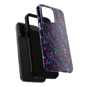 Glitch Pattern Tough Phone Case - Neon Cyberpunk - Dipaliz