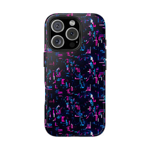 Glitch Pattern Tough Phone Case - Neon Cyberpunk - Dipaliz - Iphone 16 Pro