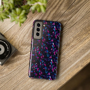 Glitch Pattern Tough Phone Case - Neon Cyberpunk - Dipaliz