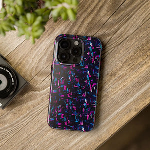 Glitch Pattern Tough Phone Case - Neon Cyberpunk - Dipaliz