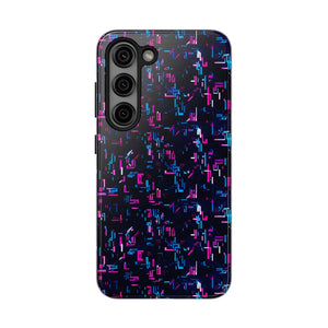 Glitch Pattern Tough Phone Case - Neon Cyberpunk - Dipaliz - Samsung Galaxy S23