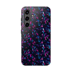 Glitch Pattern Tough Phone Case - Neon Cyberpunk - Dipaliz - Samsung Galaxy S24