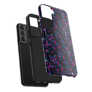 Glitch Pattern Tough Phone Case - Neon Cyberpunk - Dipaliz