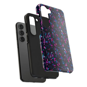 Glitch Pattern Tough Phone Case - Neon Cyberpunk - Dipaliz