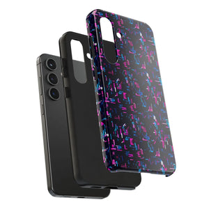 Glitch Pattern Tough Phone Case - Neon Cyberpunk - Dipaliz