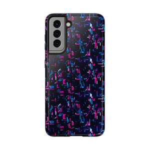 Glitch Pattern Tough Phone Case - Neon Cyberpunk - Dipaliz - Samsung Galaxy S21