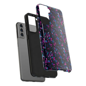 Glitch Pattern Tough Phone Case - Neon Cyberpunk - Dipaliz