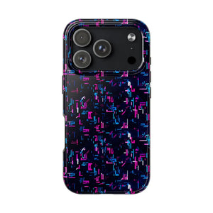 Glitch Pattern Tough Phone Case - Neon Cyberpunk - Dipaliz - Iphone 17 Pro