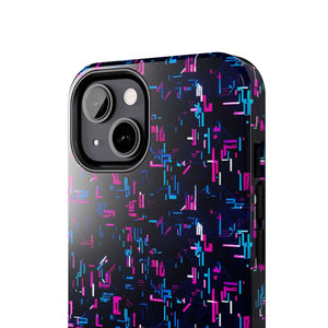 Glitch Pattern Tough Phone Case - Neon Cyberpunk - Dipaliz