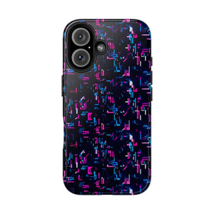Glitch Pattern Tough Phone Case - Neon Cyberpunk - Dipaliz - Iphone 16