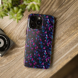 Glitch Pattern Tough Phone Case - Neon Cyberpunk - Dipaliz