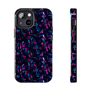 Glitch Pattern Tough Phone Case - Neon Cyberpunk - Dipaliz - Iphone 13 Mini