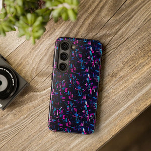 Glitch Pattern Tough Phone Case - Neon Cyberpunk - Dipaliz