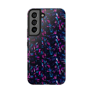Glitch Pattern Tough Phone Case - Neon Cyberpunk - Dipaliz - Samsung Galaxy S22