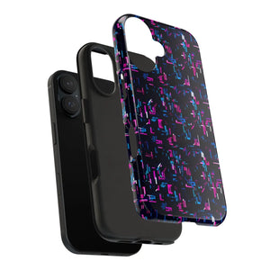 Glitch Pattern Tough Phone Case - Neon Cyberpunk - Dipaliz
