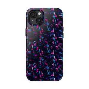 Glitch Pattern Tough Phone Case - Neon Cyberpunk - Dipaliz - Iphone 15 Plus