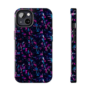 Glitch Pattern Tough Phone Case - Neon Cyberpunk - Dipaliz - Iphone 13