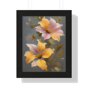 Morning Glory Flower Poster Framed Vertical Wall Art by Dipaliz - 11’’ x 14’’ / Black - Posters Prints & Visual Artwork