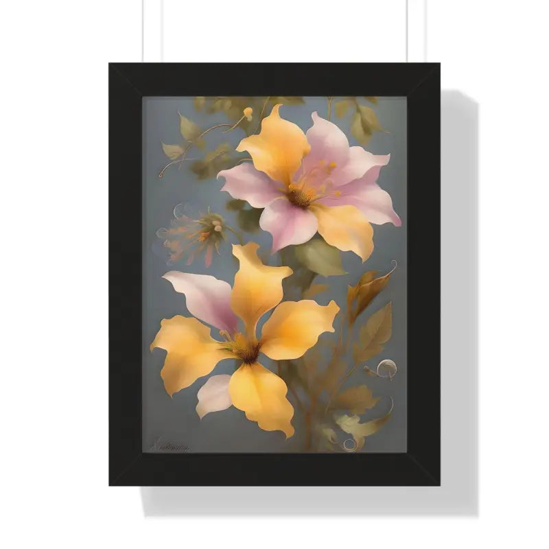 Glorious Morning Glory Framed Poster for Elegant Spaces - 12″ x 16″ / Black