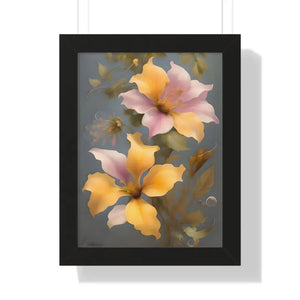 Morning Glory Flower Poster Framed Vertical Wall Art by Dipaliz - 12″ x 16″ / Black - Posters Prints & Visual Artwork