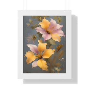 Morning Glory Flower Poster Framed Vertical Wall Art by Dipaliz - 12″ x 16″ / White - Posters Prints & Visual Artwork