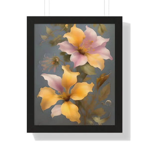 Morning Glory Flower Poster Framed Vertical Wall Art by Dipaliz - 16″ x 20″ / Black - Posters Prints & Visual Artwork