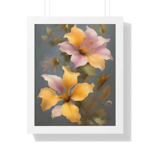 Morning Glory Flower Poster Framed Vertical Wall Art by Dipaliz - 16″ x 20″ / White - Posters Prints & Visual Artwork