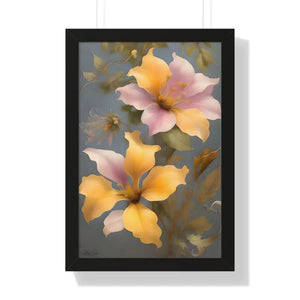 Morning Glory Flower Poster Framed Vertical Wall Art by Dipaliz - 16″ x 24″ / Black - Posters Prints & Visual Artwork