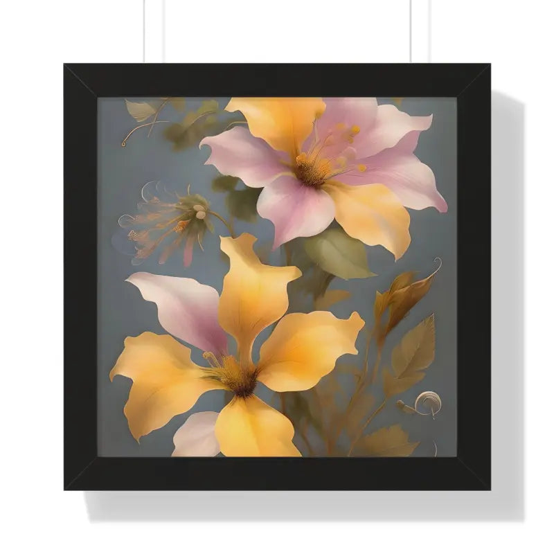 Glorious Morning Glory Framed Poster for Elegant Spaces - 16″ x / Black