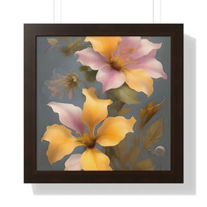 Morning Glory Flower Poster Framed Vertical Wall Art by Dipaliz - 16″ x / Walnut - Posters Prints & Visual Artwork