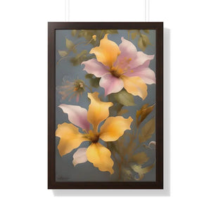 Morning Glory Flower Poster Framed Vertical Wall Art by Dipaliz - 20’’ x 30’’ / Walnut - Posters Prints & Visual Artwork