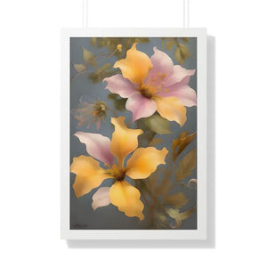 Morning Glory Flower Poster Framed Vertical Wall Art by Dipaliz - 20’’ x 30’’ / White - Posters Prints & Visual Artwork