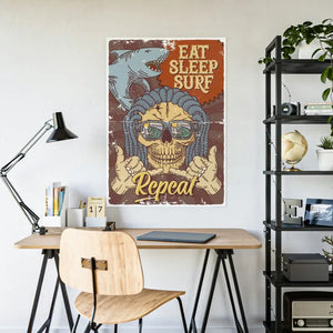 Eat Sleep Surf Poster - Bold Glossy Style - Dipaliz - Posters Prints & Visual Artwork