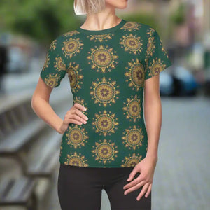 Geometrical Glow T-shirt - Green Tee Timeless Comfort - Dipaliz - T-shirts