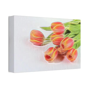 Glowing Tulips Canvas Semi Glossy Finish Wall Art - Dipaliz - 12’’ x 8’’ (horizontal) / 1.5’’ - Posters Prints & Visual