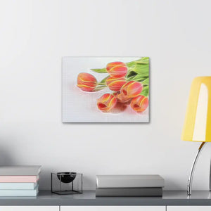 Glowing Tulips Canvas Semi Glossy Finish Wall Art - Dipaliz - Posters Prints & Visual Artwork