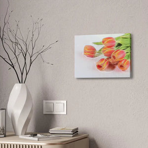 Glowing Tulips Canvas Semi Glossy Finish Wall Art - Dipaliz - Posters Prints & Visual Artwork