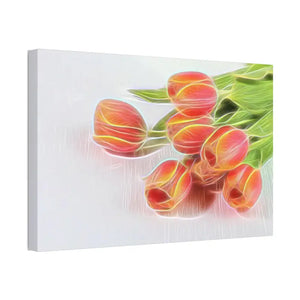 Glowing Tulips Canvas Semi Glossy Finish Wall Art - Dipaliz - 24″ x 16″ (horizontal) / 1.5’’ - Posters Prints & Visual