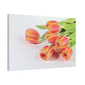 Glowing Tulips Canvas Semi Glossy Finish Wall Art - Dipaliz - 36″ x 24″ (horizontal) / 1.5’’ - Posters Prints & Visual