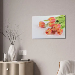 Glowing Tulips Canvas Semi Glossy Finish Wall Art - Dipaliz - Posters Prints & Visual Artwork