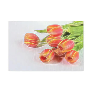 Glowing Tulips Canvas Semi Glossy Finish Wall Art - Dipaliz - Posters Prints & Visual Artwork