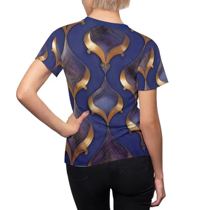 Shine Bright in Navy Blue Abstract Pattern Women’s Tee! - T-shirts