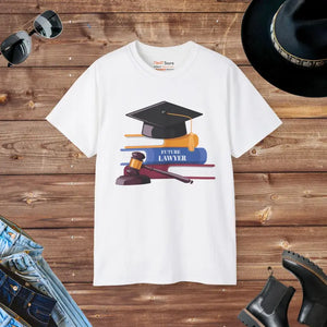 Future Lawyer Ultra Cotton Tee with Tapped Shoulders - Dipaliz - White / s - T-shirts