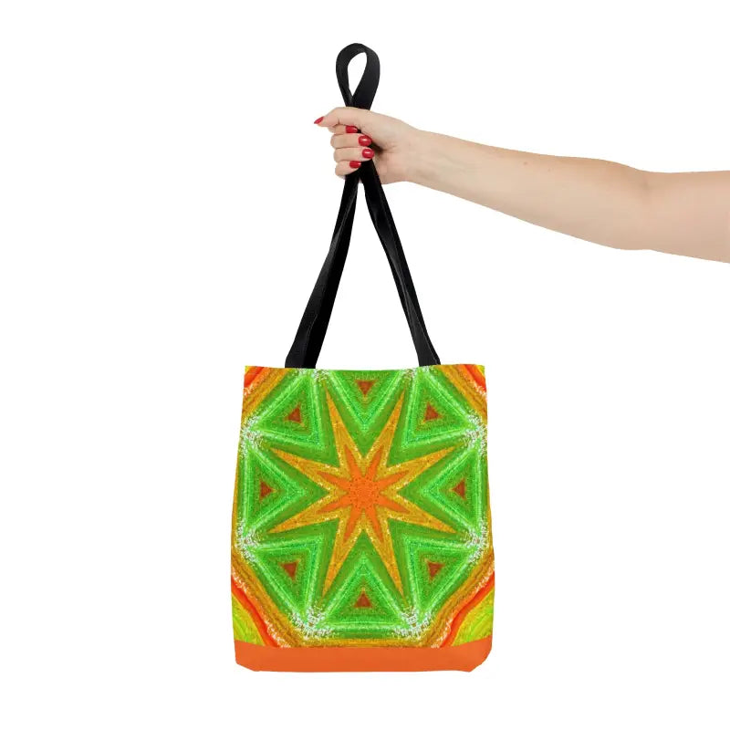 Stand out with the Green Geometrical Bliss Tote Bag - Small Bags