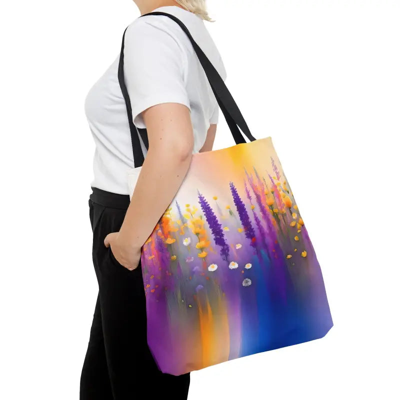 Go Wild with the Pink & Purple Flower Power Tote Bag - Large Bags