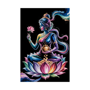 Poster - Lakshmi Lotus - Matte Vertical Spiritual Wall Art - Dipaliz
