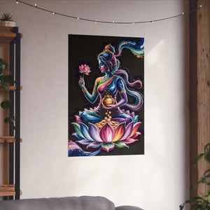 Poster - Lakshmi Lotus - Matte Vertical Spiritual Wall Art - Dipaliz 24″ x 36″