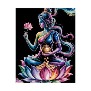 Poster - Lakshmi Lotus - Matte Vertical Spiritual Wall Art - Dipaliz