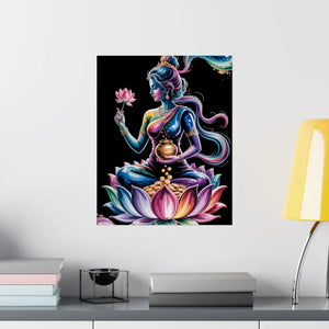 Poster - Lakshmi Lotus - Matte Vertical Spiritual Wall Art - Dipaliz