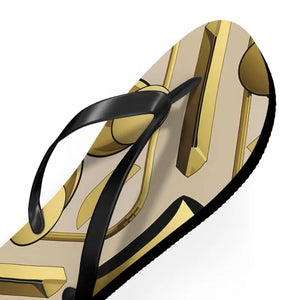 Gold Abstract Flip Flops - Summer Vibes Beach Parties - Dipaliz - Slippers